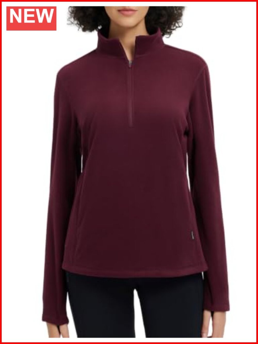 Women's Fleece 1/4 Zip Pullover Thumbhole Cuffs Kangaroo Pocket